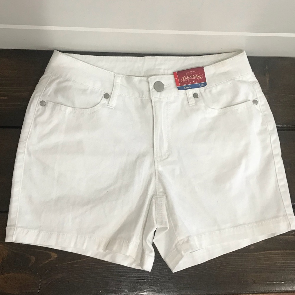 White Faded Glory Shorts